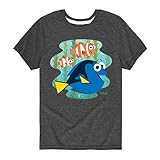 Disney Finding Dory - Dory, Nemo, & Marlin - Toddler & Youth Short Sleeve Graphic T-Shirt - Size 5T Heather Charcoal