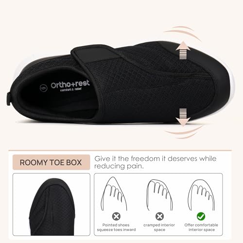 Ortho+rest Women Orthopedic Diabetic Walking Shoes Slip On Shoes for Swollen Feet4