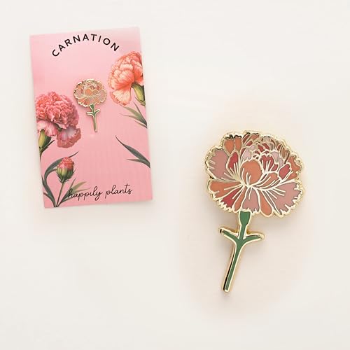 Image of Pink Carnation Flower Lapel Pin, Small