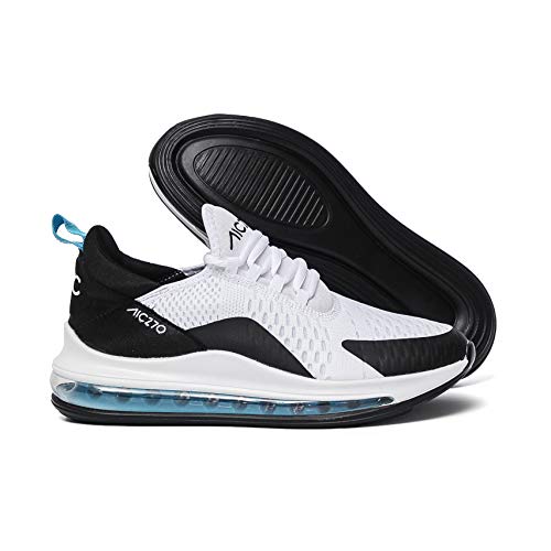 Image of HOLTZMAN A /C 270 Woven Fabric Comfortable Lightweight Flexible Sports /Running Shoe for Men (Color: White & Blue, Size: 7)