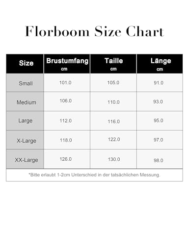 Florboom Damen Hemdkleid Elegant V Ausschnitt Langarm Kleider Herbst Freizeitkleid mit Knöpfen (Schwarz, L)