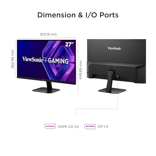 ViewSonic VX2757-2K-PRO 27 inch Gaming Monitor 2K WQHD 2560p x 1440p, 200Hz,1ms MPRT, G-Sync compatible, Frameless, HDR10, IPS, 2 x HDMI 2.0, Display Port 1.4, Flicker Free - Image 6