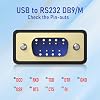 USB to RS232 Serial DB9 Male Cable, 2-Pack