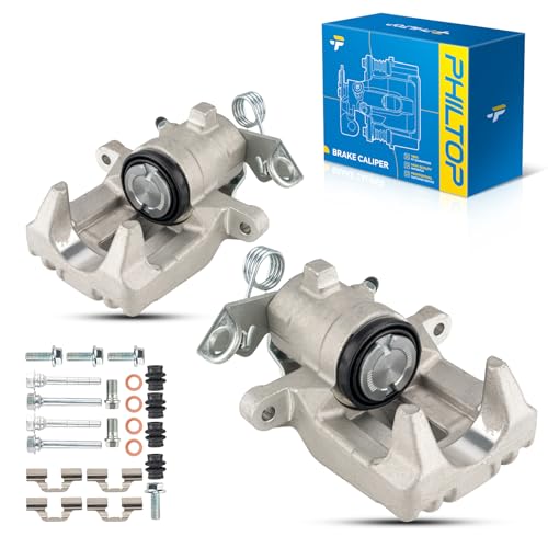Image of PHILTOP Rear Disc Brake Caliper Assembly Replacement For Volkswagen 1998-2000 Beetle, 1999-2002 Cabrio, 2000 Jetta GLS L4 2.0 /TDI /GL, 1999 Golf, Audi 2000 TT 192570+192571 Rear Driver and Passenger