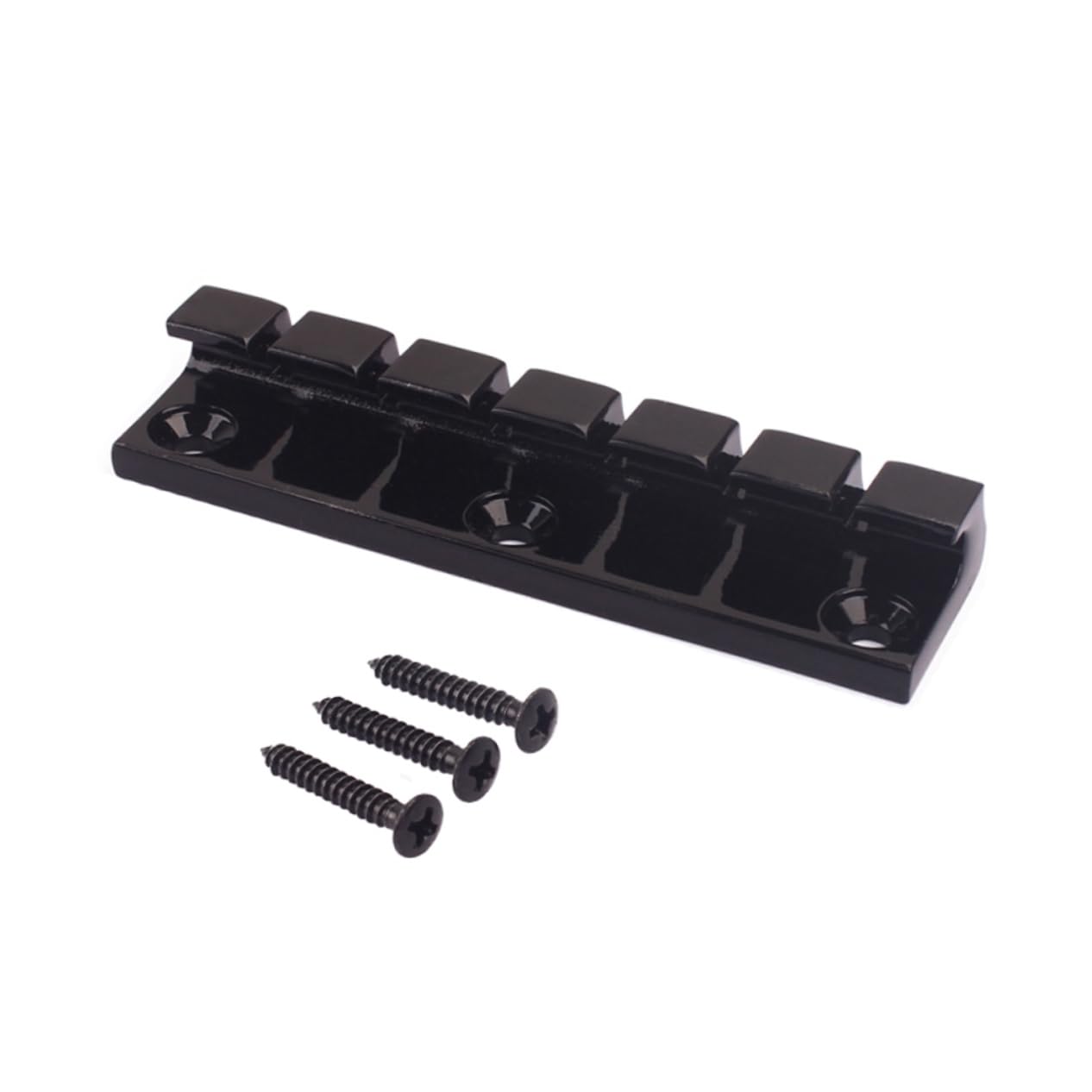 OFFSCH String Fixed Hardtail Bridge with Saddle for Electric Guitar Replacement Non Tremolo Design Black Finish Compatible with Various Electric Guitar Models