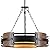 Fanousek Modern Farmhouse Chandelier, 3-Light Rustic Black and Gold Pendant Light Fixtures, Ajustable Height Metal Drum Hanging Lights for Dining Room Kitchen Bedroom Entryway, 12.59-Inch, E26