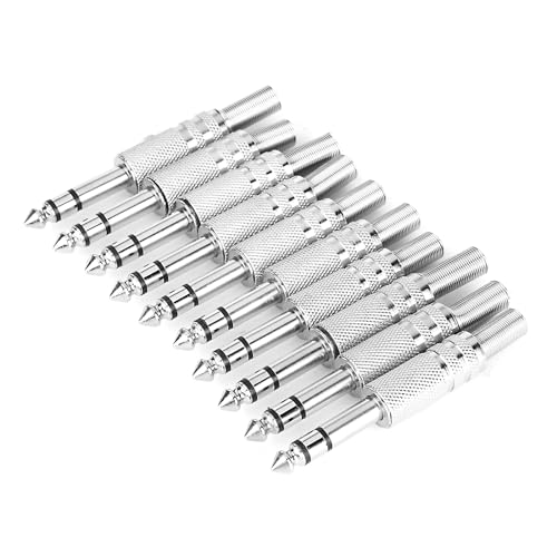 Conectores Jack 1/4" 6.35mm Macho TRS Solder 10 Pzas miniatura 1