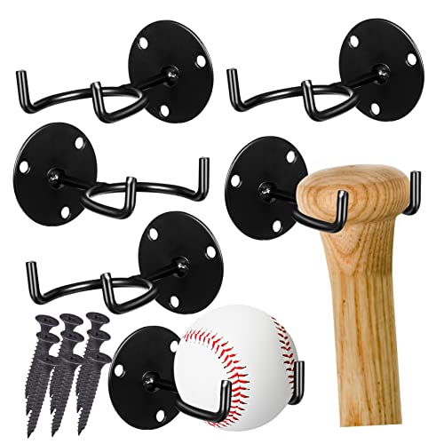 SUPVOX 6-piece Wall-mounted Baseball Bat Racks Bat Holders Display Hangers Wall Shelf