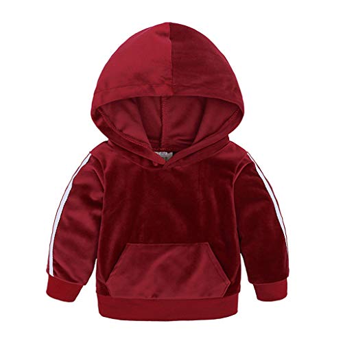 Boys Girls 2 Pcs Velour Tracksuit Sweatsuit Toddler Kids Long Sleeve Pullover Hoodie + Elastic Waist2