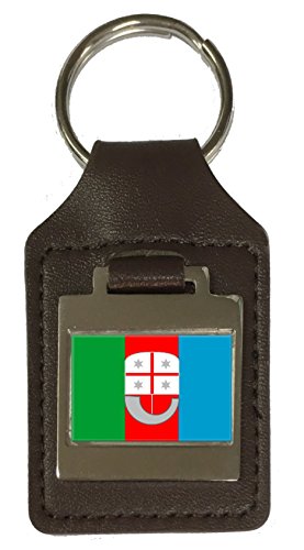Porte-clés en cuir gravé de la Ligurie pour clés de voiture