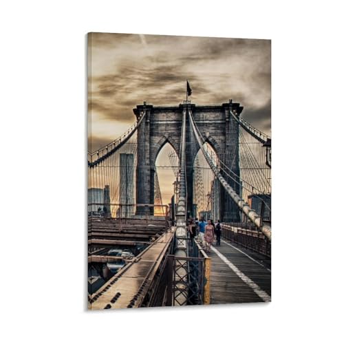 Brooklyn Bridge Canvas Picture Print New York Cityscape Artwork Poster Pintura Decorativa Lienzo Arte de Pared Salón Póster Dormitorio Pintura, Arte de Pared Impresión de Imagen Impresión de Imagen