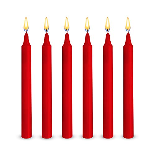 Exquizite 24 Red Colored Spell Candles, Unscented 5"H X 3/5"D, No Smoke