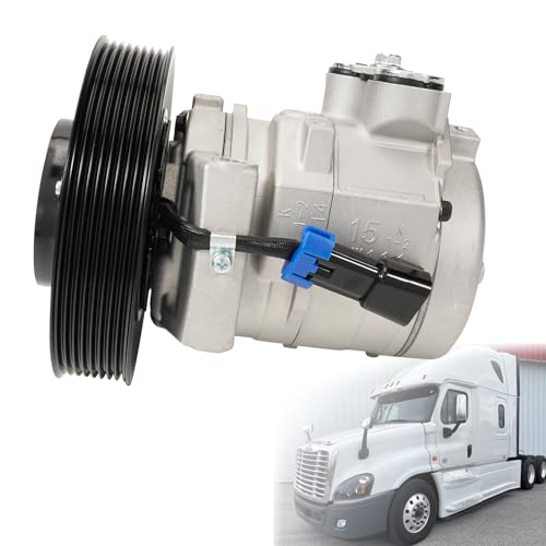 LEAPTREND 2265771000 AC A/C Compressor with Clutch Fit for Freightliner Cascadia 2011 2012 2013 2014 2015 2016 2017 2018 2019 Replace 22-65771-000, Air Conditioner Compressor 12V
