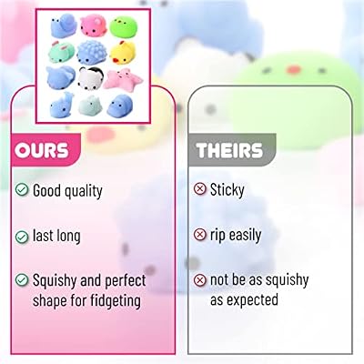 Mr. Pen- Pastel Animal Squishy Toys, 12 Pack, Washable Twistable Stretchy Squishies, Soft Stress Relief Sensory Toys for Squeezing,, Party Favors & Classroom Rewards