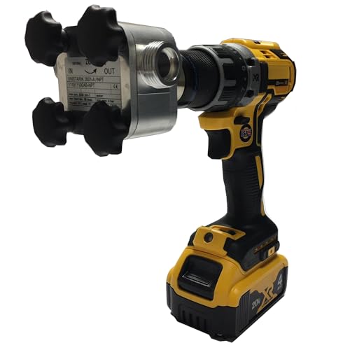 Unistar 2001-B, 3/4" NPT, Drill Powered Pump - Self-Priming, Portable Fluid Transfer Pump for Water, Oil, Diesel, Chemicals, & More - 16 GPM, 58 PSI, For Electric & Cordless Drills, Drill Not Included