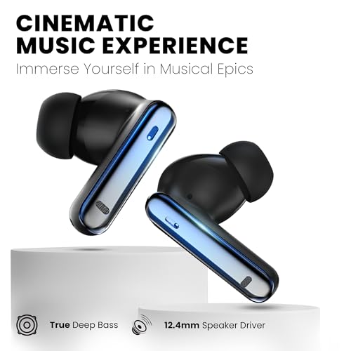 Image of truke [ Buds Q1 Lite True Wireless Earbuds with 48H Playtime, Crystal-Clear Calls, Fast Charging, Elegant Royal Design, Bluetooth 5.4, Noise Cancellation, Gaming Mode, Brand Warranty