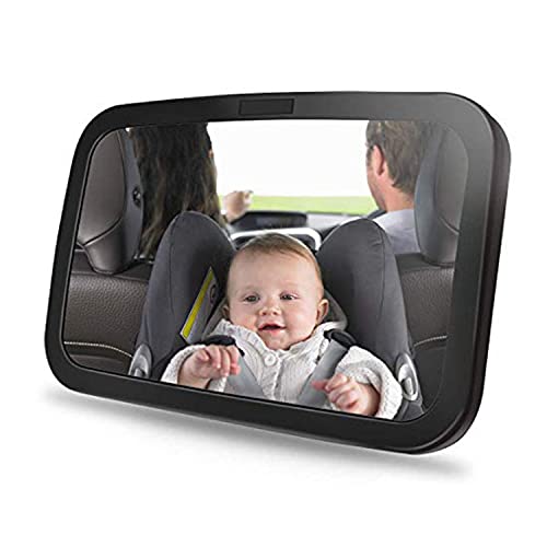 Car Mirror For Baby - Shatterproof Baby Car Mirror For Secure Driving - Fixed Baby Car Mirror For Back Seat Rear Facing - Baby Mirror For Car Back Seat Full View Infant -Reliable Headrest Baby Mirror