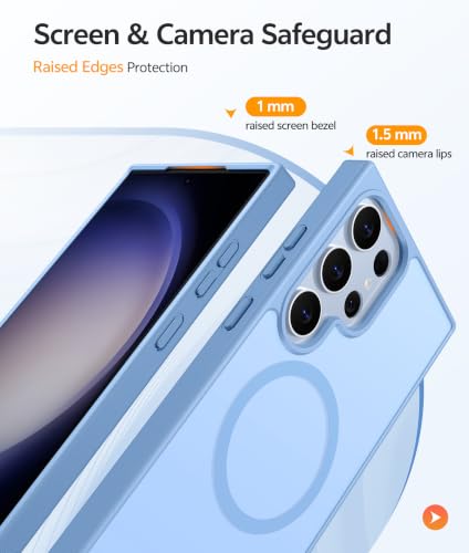 Image of FNTCASE for Samsung Galaxy S23 Ultra Case: [Fit for Magsafe] Magnetic Translucent Matte Anti-Fingerprint Cell Phone Cover Military Grade Shockproof Protective Case