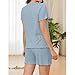 GDKRTNAJ Lounge Sets for Women Plain Summer 2 Piece Set Pajamas Ribbed Solid Tops with Soft Short PJ Sleepwear (Purple,XL)
