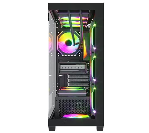 Image of Gamin Sythe- 300 Mid-Tower Computer Case /Gaming Cabinet - Black | Support ATX, Micro-ATX, Mini-Itx | Pre-Installed 3 Argb Fans