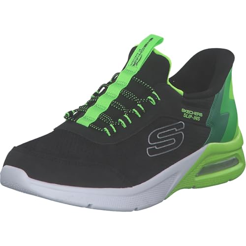 Skechers Tenis Microspec MAX Brisk-Stripe para niño, Black, 4 UK