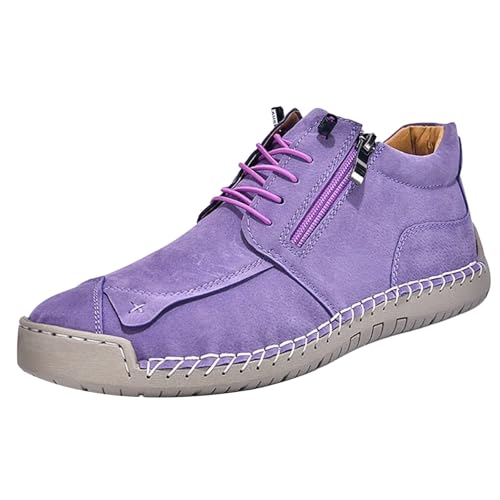 Bottes mi-hautes pour homme avec fermeture éclair latérale et lacets robustes