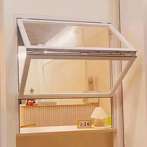 Food Folding Window, Concession Window for Food Truck, Vertical Sliding Serving Window with Tempered Glass, Aluminum Pass Through Window(W12xH20in/30x50cm)
