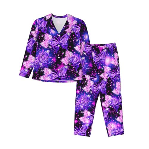 Pyjama femme manches longues violet pour des soirées cocooning et nuits paisibles