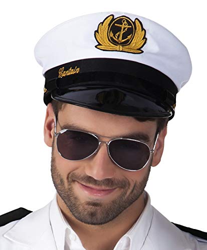 TH-MP Pilotenbrille Kapitänbrille Sonnenbrille Flieger Kapitän Partybrille Accessoire Kostüm Zubehör