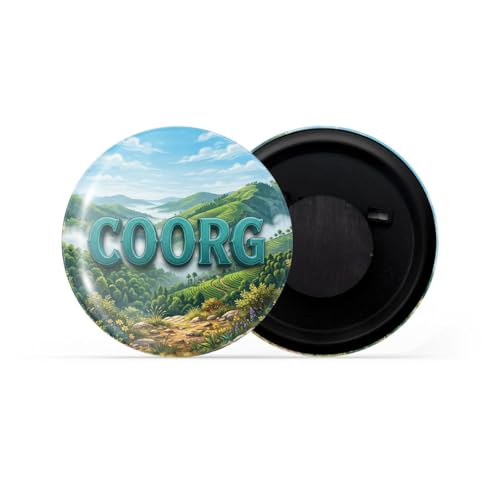 Image of dhcrafts Fridge Magnet Multicolor Karnataka Coorg Glossy Finish Design Pack of 1 (58mm)