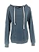 PRETTODAY Women's Casual Lightweight Hoodies Long Sleeve Color Block Sweatshirts Loose Pullover Tops with Pocket (Navy,XX-Large)