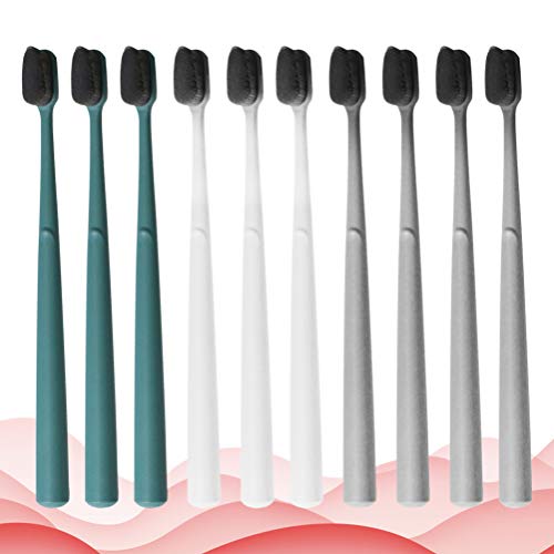 EXCEART 10Pcs Erwachsene Zahnbürste Extra Saubere Zahnbürste Vollkopf Weiche Tragbare Einrohr- für Reisen im Freien Camping (Zufällige Farbe) – Bild 6