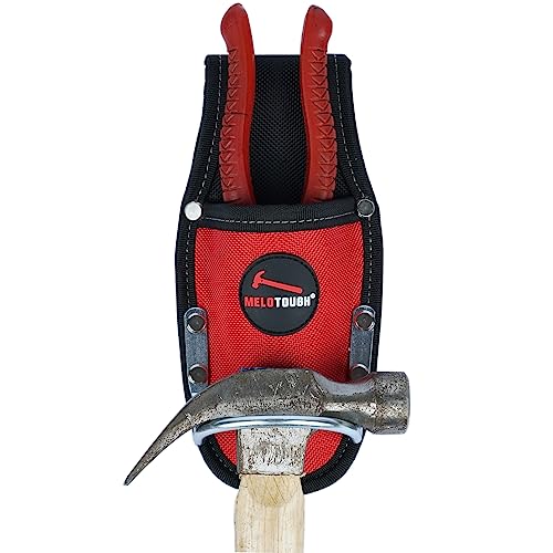 Image of MELOTOUGH Plier Holster Tool Holder and Heavy Duty Steel Loop Hammer Holder for Tool Belt Work Organizer Pocket Durable and Compact Tool Holder for Construction,Electrician