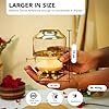 Ekhasa 100% Pure Brass Akhand Jyot Diya with Adjustable Bati Knob, Wick Lifting Screw Lever, Glass Cover (Large Size, 250 ml Oil Capacity, Stay Lit for 48 Hours, Wick Included, Authentic Borosilicate) #1