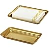 Vintage farmhouse decor metal vanity tray2 packcountertop guest hand towel storage organizer tray dispenser sturdy holder for perfumecosmetics jewelry makeup bathroom organizergold  urban country home decor