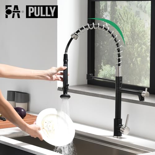 Image of Fapully Pull Down Kitchen Faucet with Sprayer Commercial