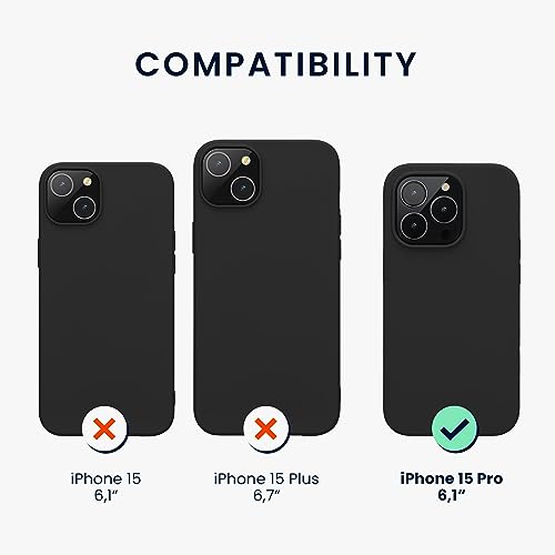 kwmobile Case compatible with iPhone 15 Pro Case - Soft Slim TPU Silicone Phone Cover - Black Matte - Image 2