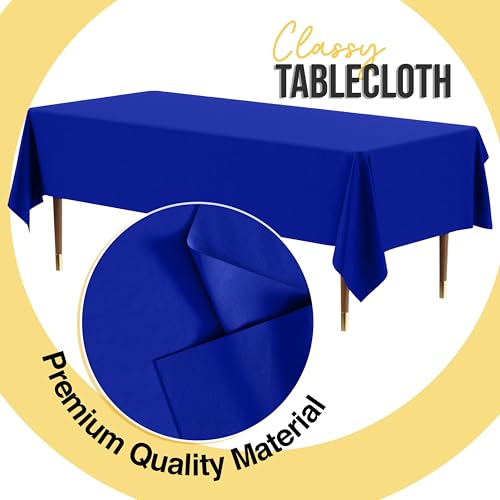 Image of Exquisite Dark Blue Rectangle Tablecloth 54 inchx108 inch - 48 Pack