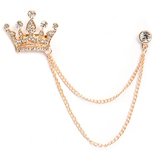Image of To The Nines Men's Crown Design with Rose Gold Chain Brooch