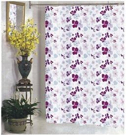 Joanne Fabric Shower Curtain Purple Lilac Pink Maroon Flowers (No Hooks included) Brand New