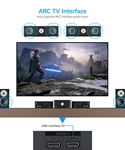 Image of HDMI ARC Adapter 192KHz DAC Converter, Audio Extractor Support Digital to Analog Stereo RCA L /R Coaxial SPDIF & 3.5mm Jack for TV
