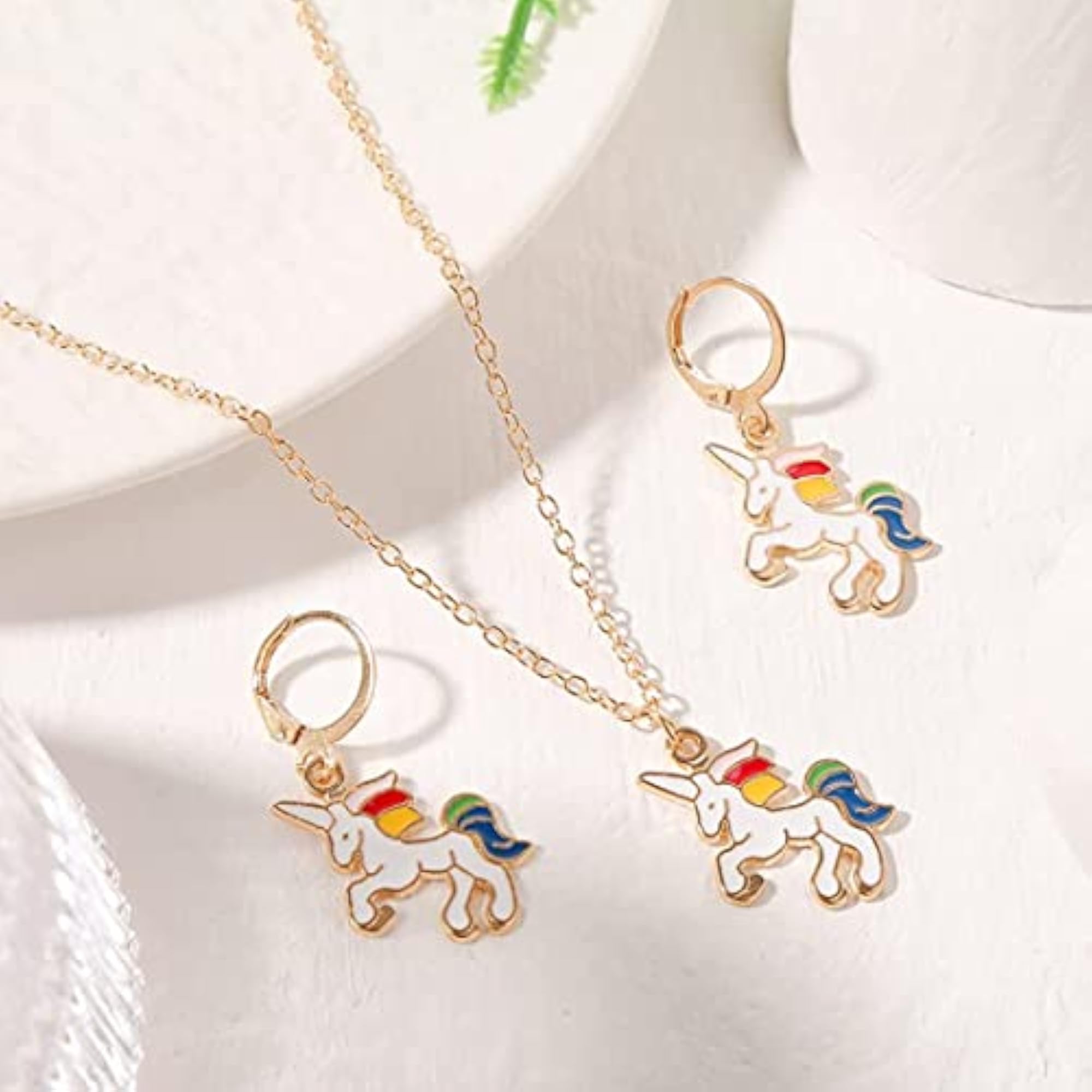 Kids' Unicorn Chain Pendant Locket Set