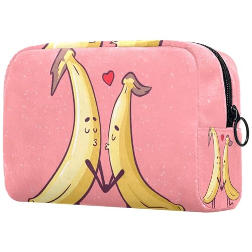 Lover Banana Kosmetiktasche für Damen, Reise-Kulturbeutel, groß, Make-up, praktische Tasche, Organizer-Tasche mit Reißverschluss, multi, 18.5x7.5x13cm/7.3x3x5.1in, Kulturbeutel