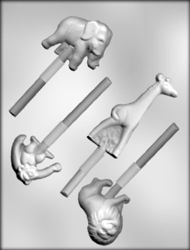 CK Products Giraffe, Monkey, Elephant, and Lion Sucker Chocolate Mold by CK Products