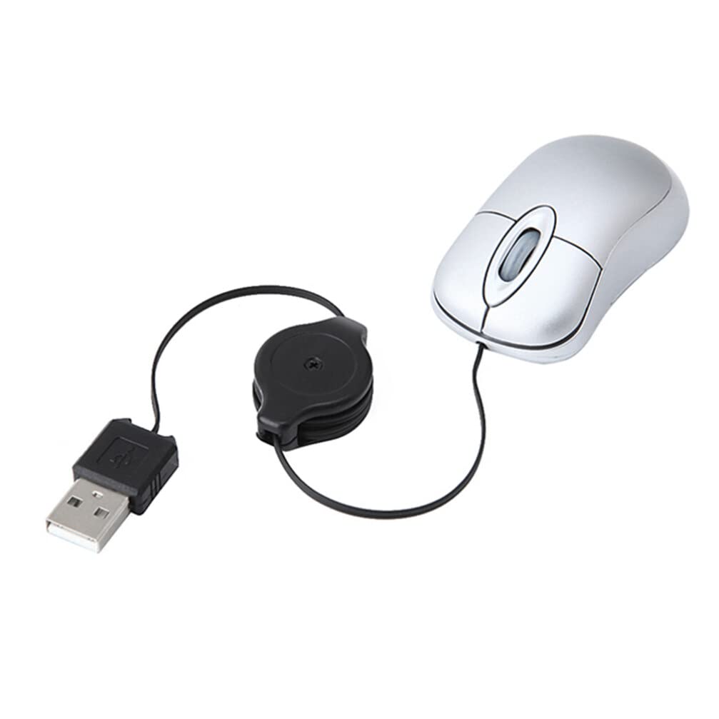 Hemobllo Mouse USB Mini Telescopico 1000 Dpi in Plastica per Computer