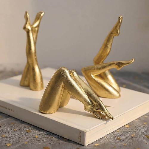 Figura Decorativa de Pierna Dorada en Resina para Hogar miniatura 4