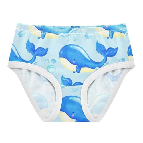 Cute Whales Sea Blue Toddler Girls Underwear 2t Cotton Cute Panties Girl Cartoon Underpants Briefs