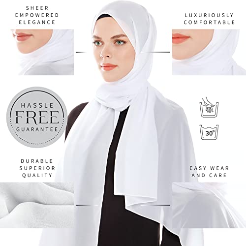 Chiffon Hijab Scarf for Women - Chiffon Hijab Muslim Headscarf Shawl - Soft Fashion Scarf Muslim Headscarf Shawl2