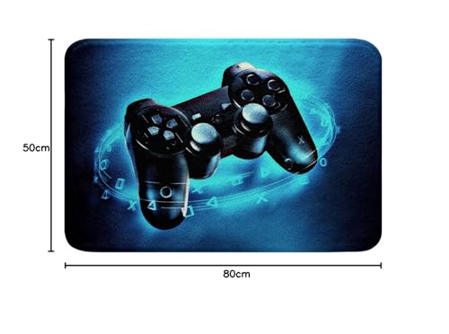 Gamer Bath Mats for Bathroom Blue Video Game Bathroom Mats Rugs Non Silp - Image 2