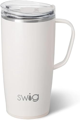 Vista 42 de Swig Life - Taza de viaje con aislamiento térmico de 18 onzas, vaso con asa y tapa, taza de café apta para viajes, material de acero inoxidable